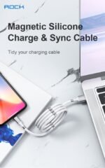 Cable Magnético Lightning   1 8M  Blanco  RCB0797  Rock Space - Imagen 2