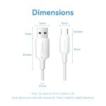 Cable USB-A 2.0 a USB-C 60W   3A / 2M / Blanco  CTQWH Vention - Imagen 4