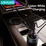 Cargador Auto BT FM   USB A / USB C  Gris  CC328  USAMS - Imagen 4
