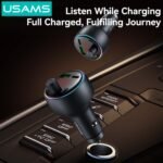 Cargador Auto BT FM   USB A / USB C  Gris  CC328  USAMS - Imagen 5
