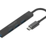 PROMATE LITEHUB-4.BLACK HUB USB-C A USB3.0/3USB2.0