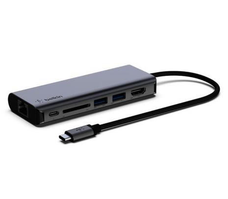 130905.jpg BELKIN AVC008BTSGY HUB UBS-C A HDMI/RJ45/USB-A/SD 100W CP - Imagen 1
