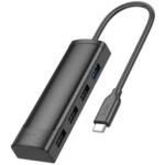 HOCO HB41 HUB 4 EN 1 USB-C A 3 USB-A 2.0 Y 1 USB-A 3.0 BLACK