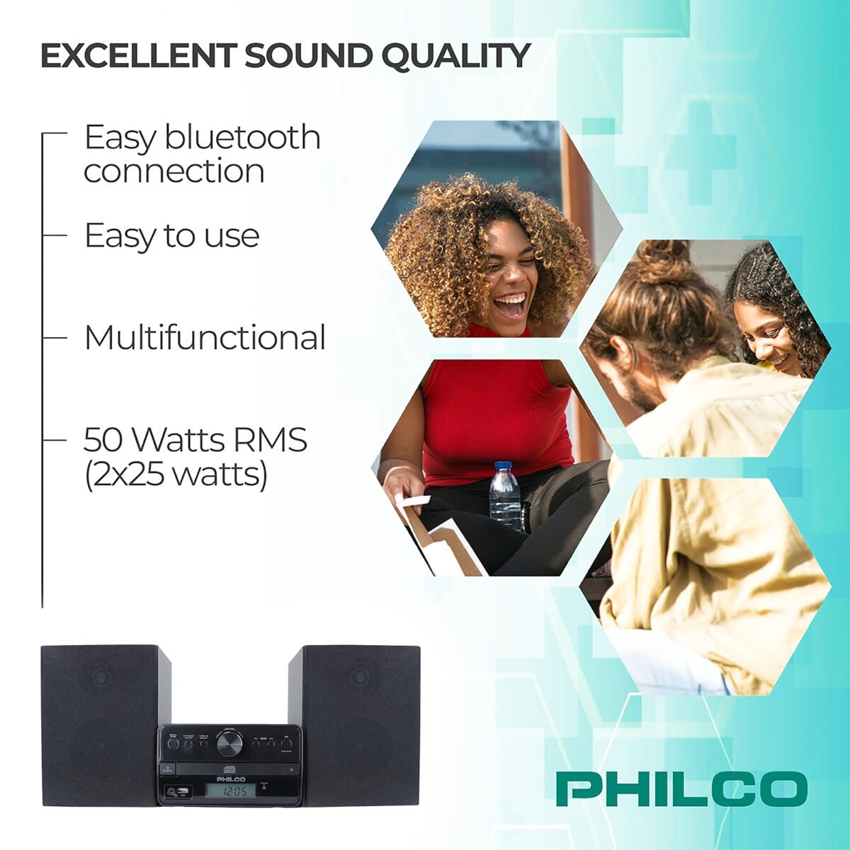 Sistema de Sonido Philco PES3550 BT 50W Estéreo CD-R/RW FM - Imagen 3