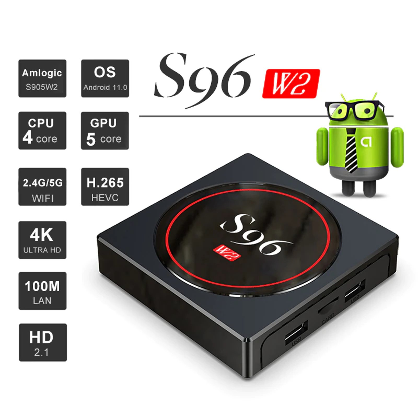 S96W2_POS5.jpg.jpg Tv Box S96W2 4k Android 11 Hdmi 4gb 32gb - Imagen 1