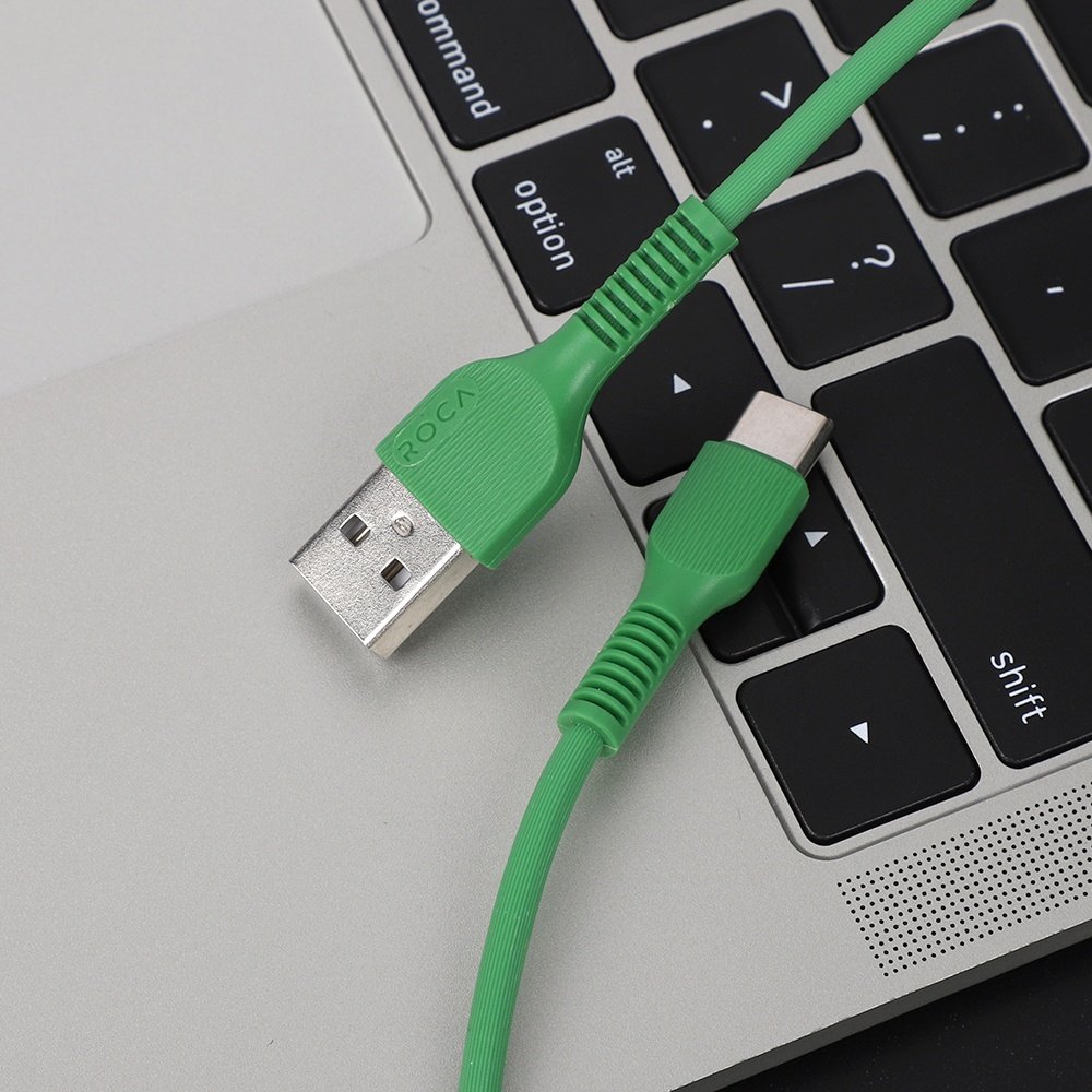 dlimgs.php_-1226.jpg Cable de Datos ROCA VIT USB A a USB C 100cm 2.4A Verde 721126 - Imagen 1