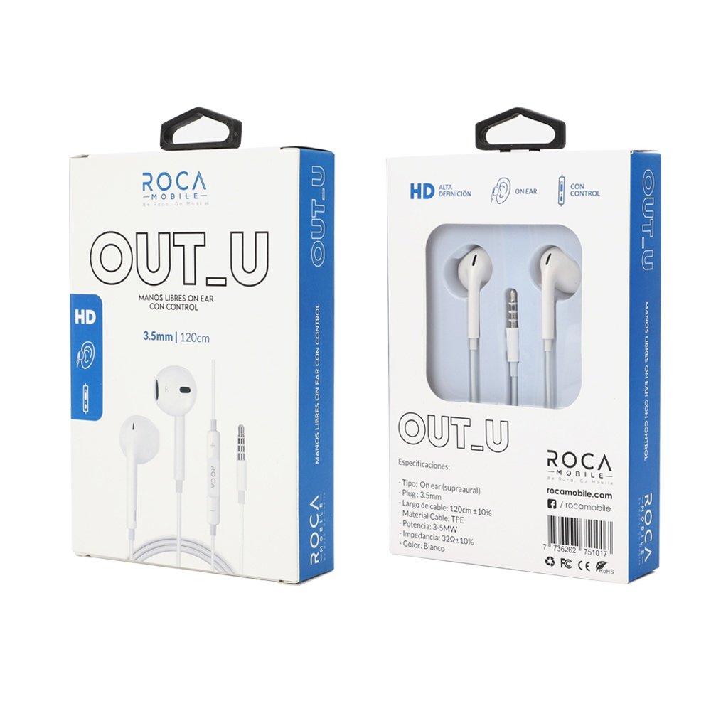 dlimgs.php_-1259.jpg Manos Libres Stereo ROCA Out_U 3 5mm Blanco (tipo iPhone) Universal - Imagen 1