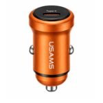 Cargador Auto USB C/PD   30W  Aluminio  Anaranjado  CC321  USAMS