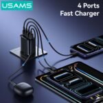 Cargador de Pared T70   40W  2-USB A /2 USB C GaN  CC330  Negro  USAMS - Imagen 5