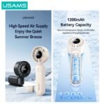 Mini Ventilador Portátil Plegable   1200mAh  Beige  ZB352  USAMS - Imagen 2