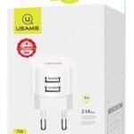 Cargador de Pared   2 USB-A / 2.1A / Lightning / Blanco  T20  USAMS