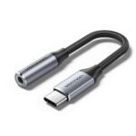 Adaptador de Audio USB-C a 3.5mm   Macho/Jack / Adaptador DAC / 0.1M / Gris  BIDHA  Vention