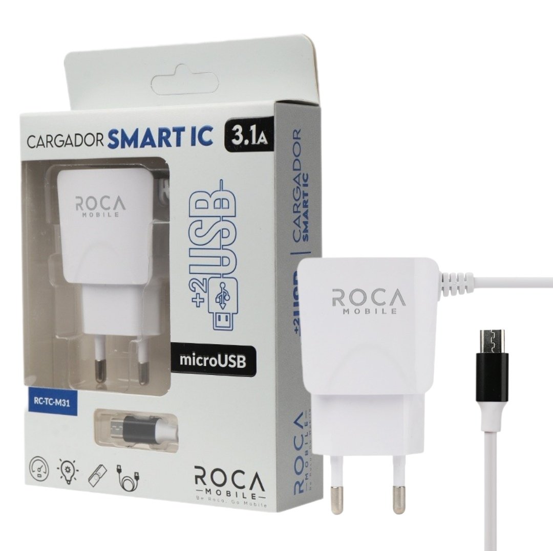 dlimgs.php_-292.jpg Cargador Inteligente ROCA 3.1A 2 USB microUSB - Imagen 1