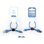 Cable de Datos ROCA   VIT  USB a microUSB  20cm  2.4A  Azul - Imagen 7