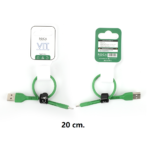 Cable de Datos ROCA   VIT  USB A a USB C  20cm  2.4A  Verde