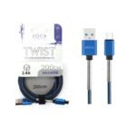 Cable de Datos ROCA   TWIST  USB A a microUSB  200cm  2A  Azul - Imagen 5