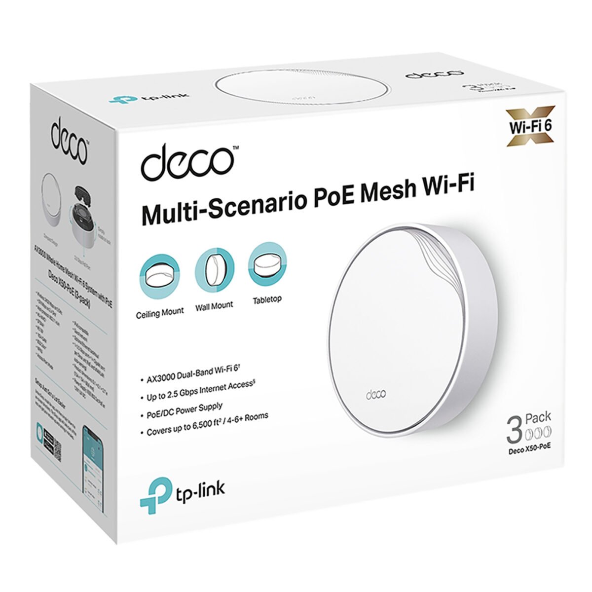 Access Point Tp-Link Deco X50 PoE 2,4ghz/5ghz Ax3000 Pack x3 - Imagen 7