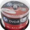 DVD-R HP 16X 4.7GB 120min Bulk 50 Unidades