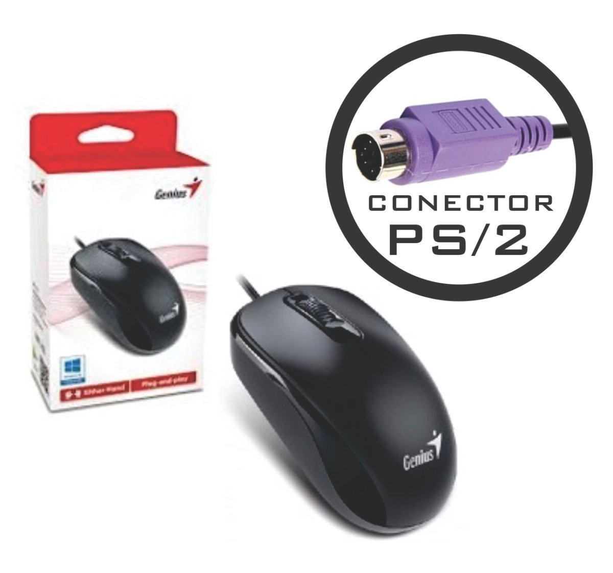 Mouse Genius DX-110 PS2 negro - Imagen 2