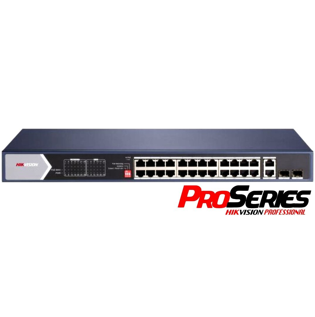 cdr-17399c2382a491418e359a4dde9aefa6.jpg Switch PoE Hikvision PRO 24 puertos gigabit 370w - Imagen 1