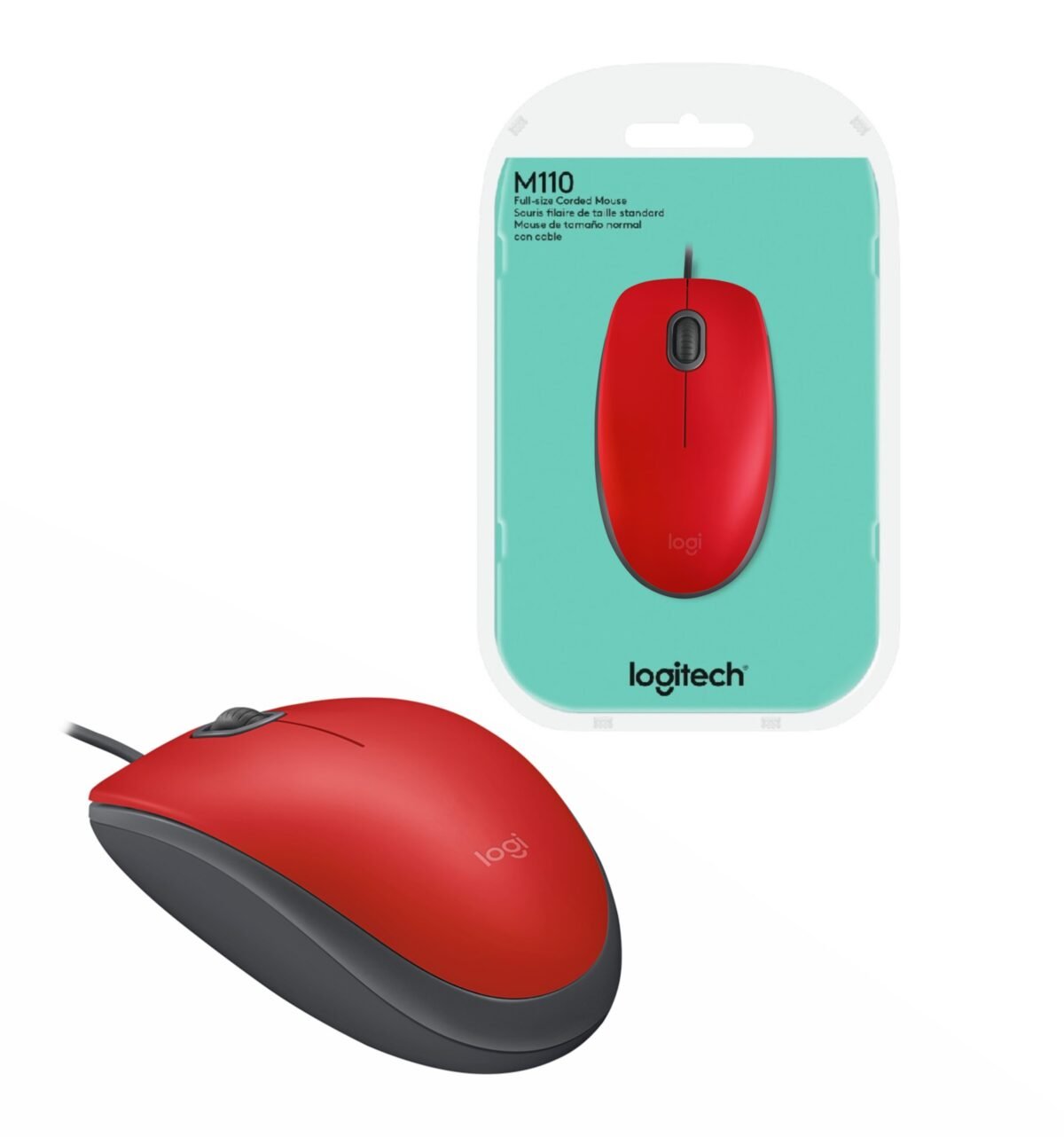cdr-2a695eb423debd5914d7026fe5398c8f.jpg Mouse Logitech M110 Silent Óptico USB Rojo