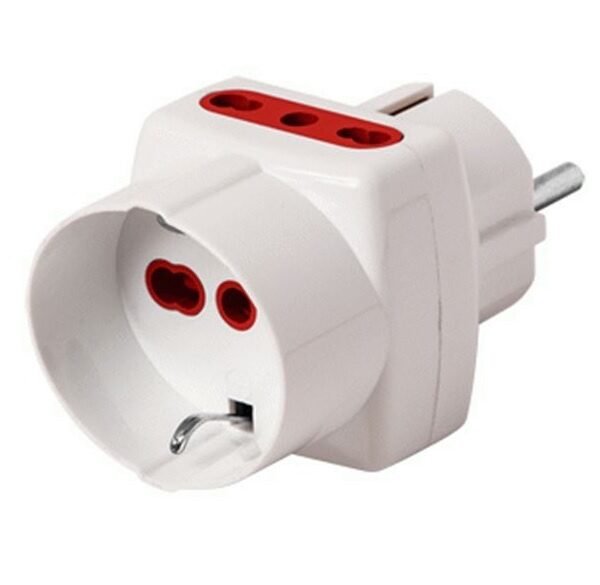 Adaptador de Corriente Conatel Schuko + 2x3L a Schuko