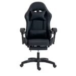Silla Gamer ergonómica con masajes y apoyapies negra