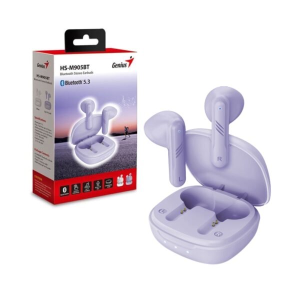 Auriculares Genius HS-M905BT TWS Bluetooth 5.3 violeta