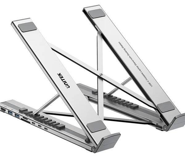 Soporte y HUB Unitek D1137AGY USB-C 4K 100W Plegable Aluminio