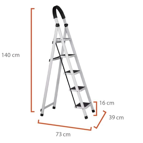cdr-56edcf6f6eebd01acbd411ee18afa742.jpg Escalera Tijera 5 Escalones Antideslizante Negra y Blanca