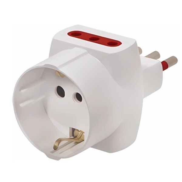 cdr-5a75593bb5437a4e64d5227120263a6d.jpg Adaptador Conatel Schuko + 2x3L a Ficha 3L Blanco