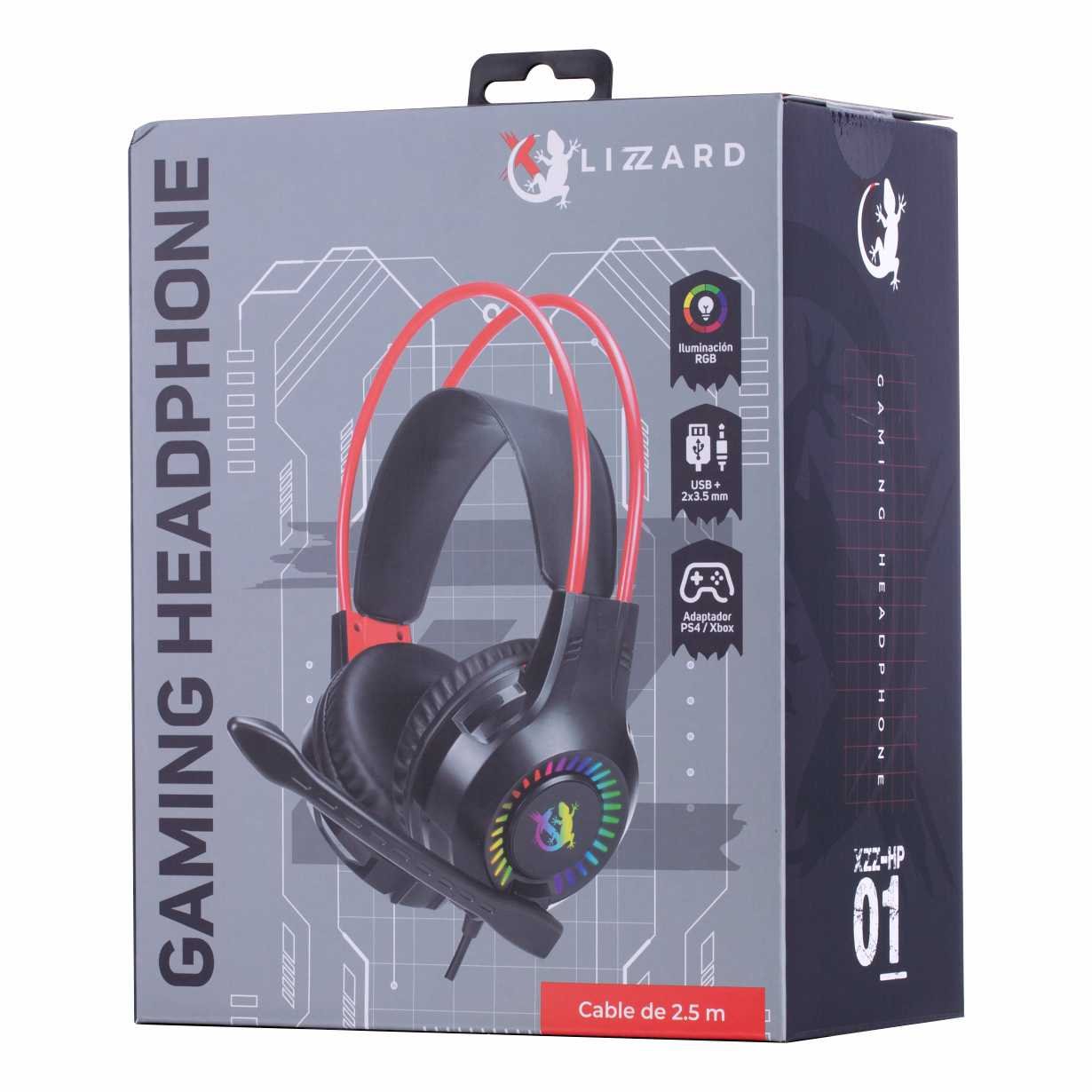 cdr-66d7e389c8c7508b42a9f98e75d8acf2.jpg Auriculares X-Lizzard c/micrófono Gamer RGB - Imagen 1