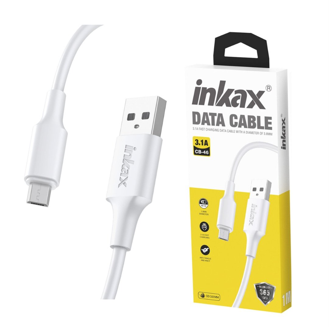 cdr-6e6e495f26b802446dab350c961f4cd3.jpg Cable Inkax Micro USB 3.1A blanco 3M - Imagen 1