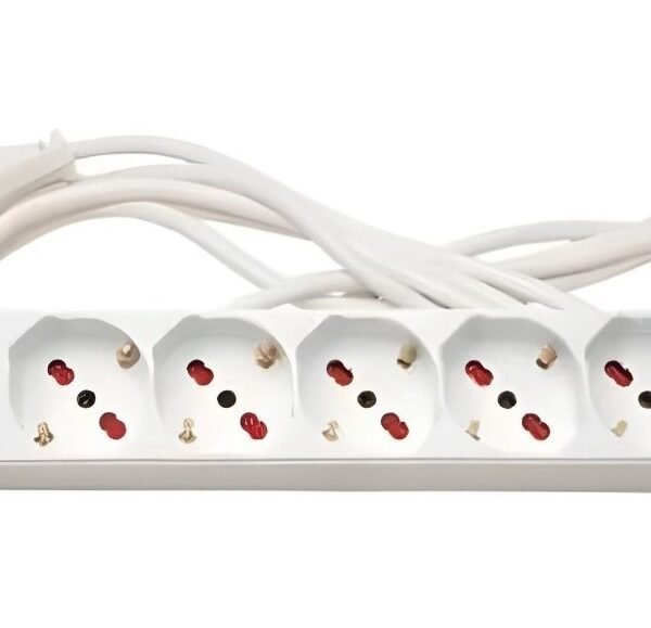 Alargue Conatel 5m 6xSchuko 2500W Blanco
