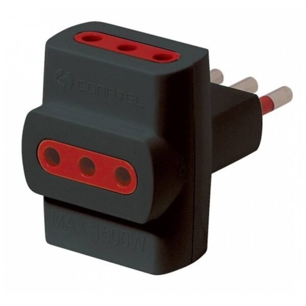 cdr-82212f01d26a9b785bbf83e0b1a237c8.jpg Adaptador de Corriente Conatel 3x3L a Ficha 3L Negro