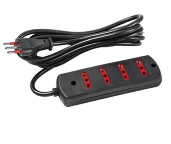 Alargue Conatel 3m 4x Bipaso Ficha 3L 2500W Negro