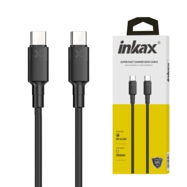 Cable Inkax CB-73 Tipo C a Tipo C 3.1A 1M Negro