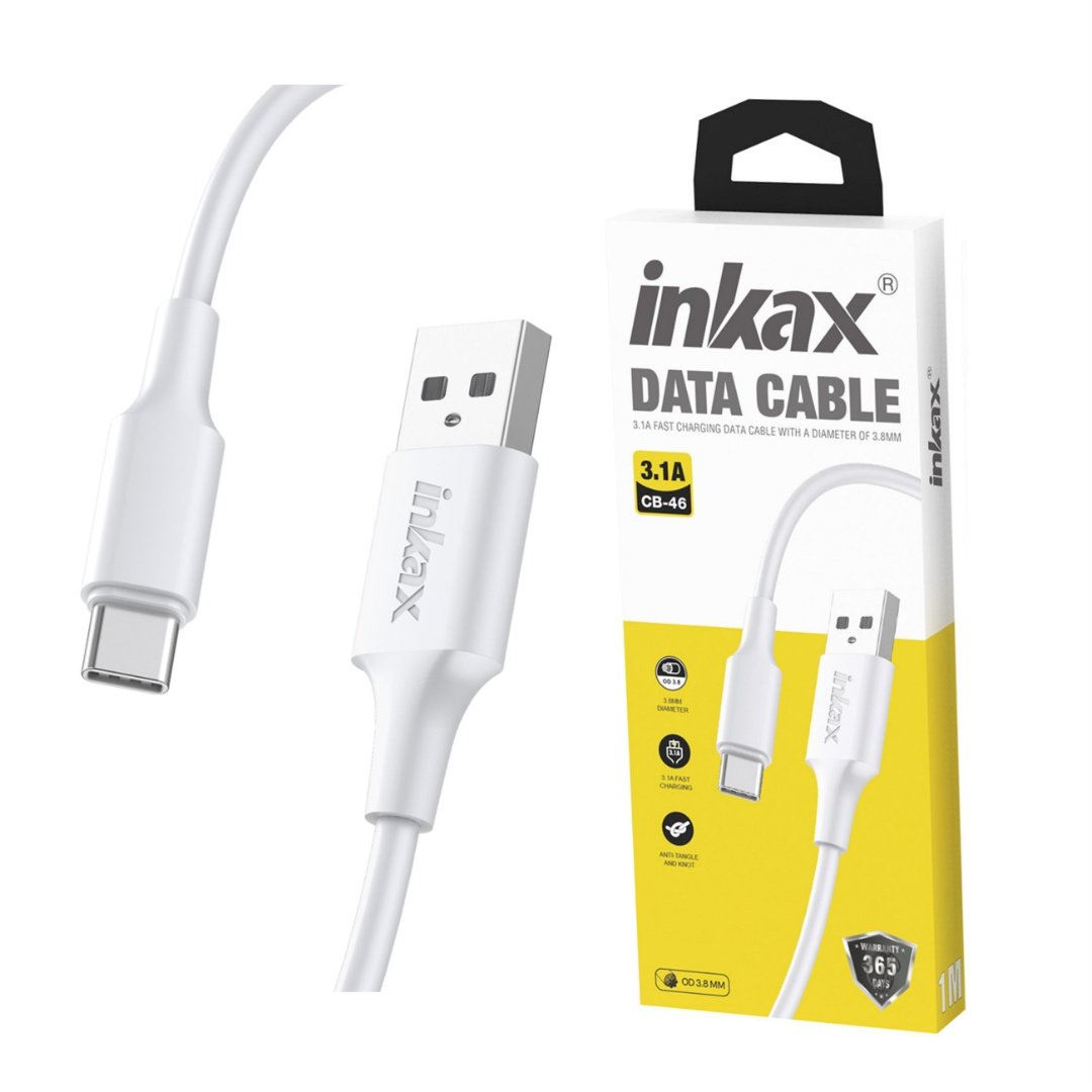 cdr-bae4450d6fb7acc1419205e620460fcf.jpg Cable Inkax Tipo-C 3.1A blanco 3M - Imagen 1