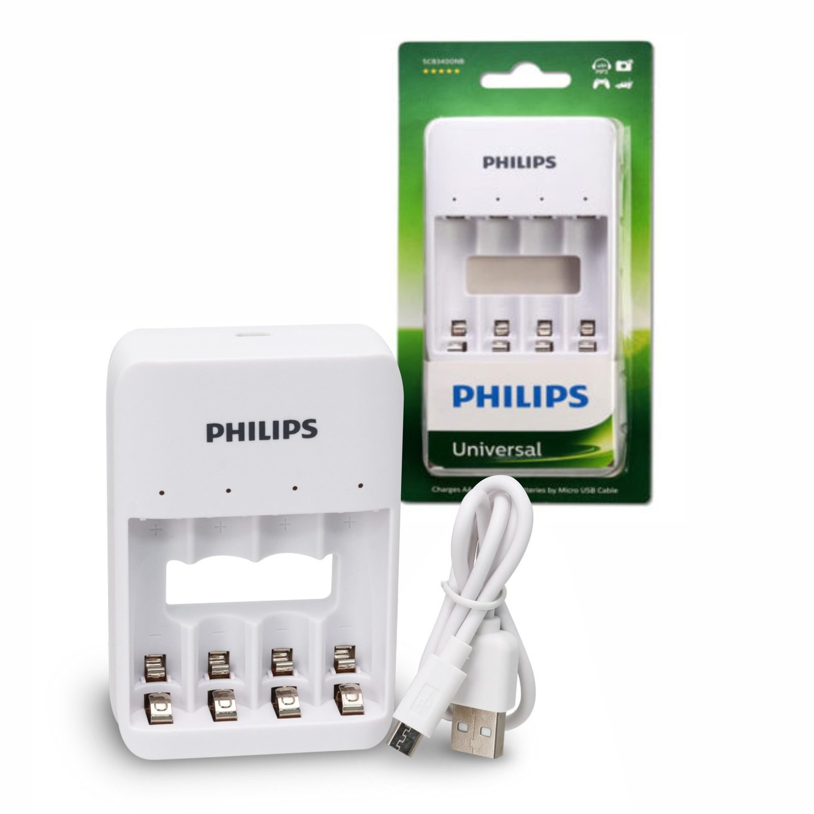 cdr-ce7f06481747a9f930d9331dfa963698.jpg Cargador USB Philips para 4 pilas AAA/AA - Imagen 1