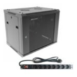 Combo Rack Hikvision 9U + PDU 8 Tomas Schuko para Pared