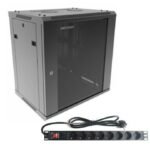 Combo Rack Hikvision 12U de Pared y PDU 8 Tomas Schuko