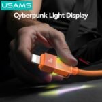 Cable de Datos USB C a Lightning SJ776   30W  1.2m  Luces de Colores  Anaranjado  U93  USAMS