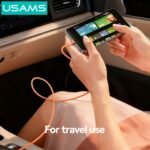 Cable de Datos USB C a Lightning SJ776   30W  1.2m  Luces de Colores  Anaranjado  U93  USAMS - Imagen 4