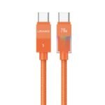 Cable de Datos USB C a USB C SJ775   240W  1.2m  Luces de Colores  Anaranjado U93  USAMS - Imagen 5