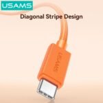 Cable de Datos USB C a USB C SJ773   60W  1.2m  Anaranjado  U92  USAMS - Imagen 3