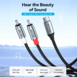 Cable USB-C a 2 RCA DAC Macho/Macho / 1.5M / Negro   BILHF  Vention