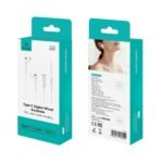 Manos Libres Stereo Tipo C   1.2 M  EP-50  Negro  SJ771  USAMS - Imagen 2