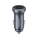 Cargador Auto 2 USB   2.4A  Gris  Aluminio  CC320  USAMS - Imagen 2
