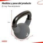 Pesa Rusa Recubierta Neopreno 4Kg   Gris (ARG-NKET-004) Randers - Imagen 2