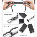 Correa para Cuello Ajustable   8mm  160cm  Negro/Gris  ZB316  USAMS - Imagen 3